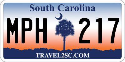SC license plate MPH217