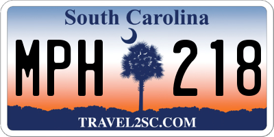 SC license plate MPH218
