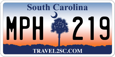 SC license plate MPH219