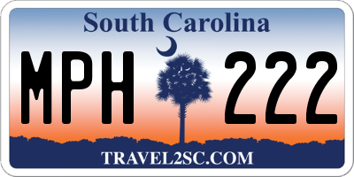 SC license plate MPH222