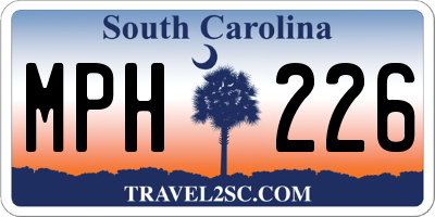 SC license plate MPH226
