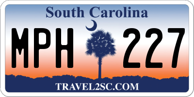 SC license plate MPH227