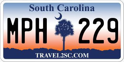 SC license plate MPH229