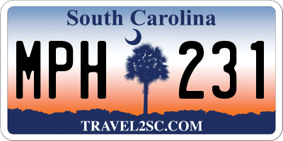 SC license plate MPH231