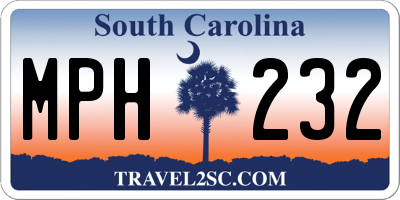 SC license plate MPH232