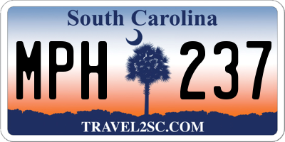 SC license plate MPH237
