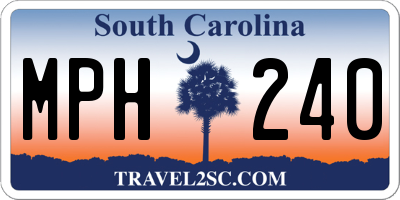 SC license plate MPH240