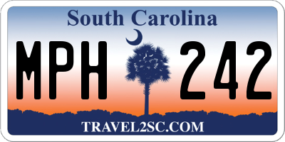 SC license plate MPH242