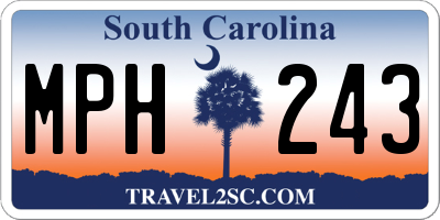 SC license plate MPH243