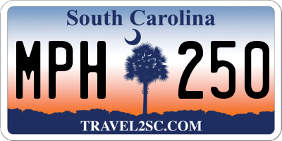 SC license plate MPH250
