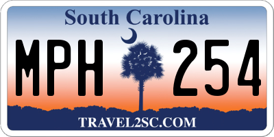 SC license plate MPH254