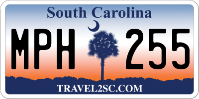 SC license plate MPH255