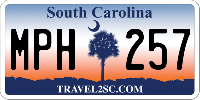 SC license plate MPH257