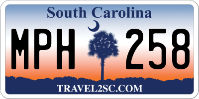SC license plate MPH258