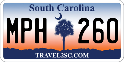 SC license plate MPH260