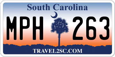 SC license plate MPH263