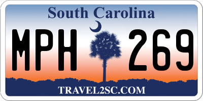 SC license plate MPH269