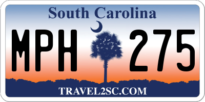 SC license plate MPH275