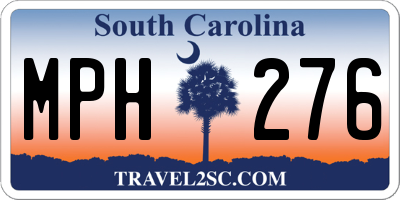 SC license plate MPH276