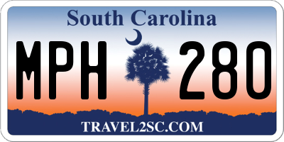 SC license plate MPH280