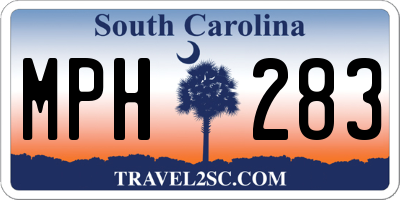 SC license plate MPH283