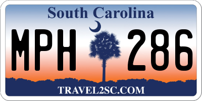 SC license plate MPH286