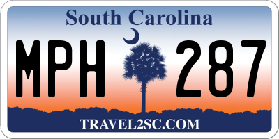 SC license plate MPH287