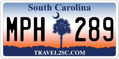 SC license plate MPH289