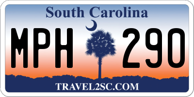 SC license plate MPH290