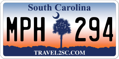 SC license plate MPH294
