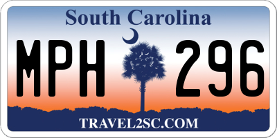 SC license plate MPH296