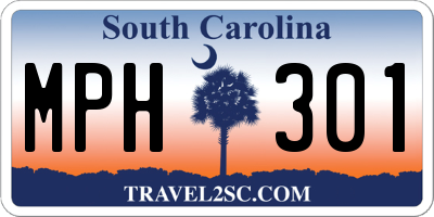 SC license plate MPH301