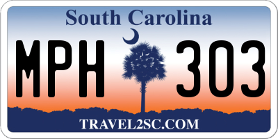 SC license plate MPH303