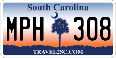 SC license plate MPH308