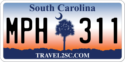 SC license plate MPH311