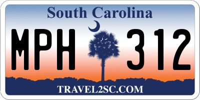 SC license plate MPH312