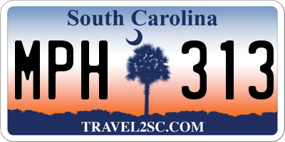 SC license plate MPH313