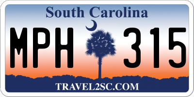 SC license plate MPH315