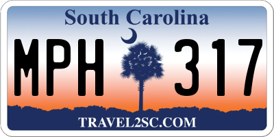 SC license plate MPH317
