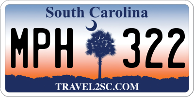 SC license plate MPH322