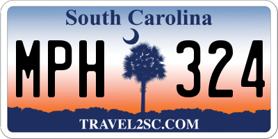 SC license plate MPH324