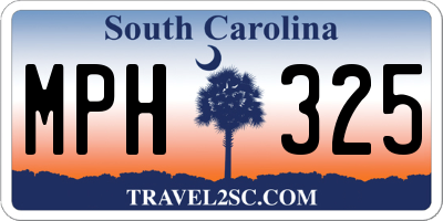 SC license plate MPH325