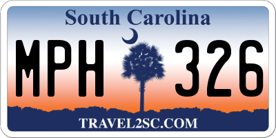 SC license plate MPH326