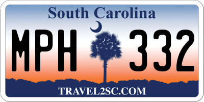 SC license plate MPH332