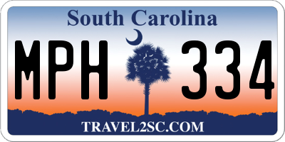 SC license plate MPH334
