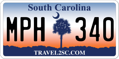 SC license plate MPH340