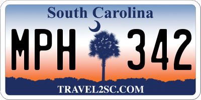SC license plate MPH342