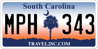 SC license plate MPH343