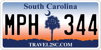 SC license plate MPH344