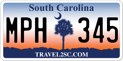 SC license plate MPH345
